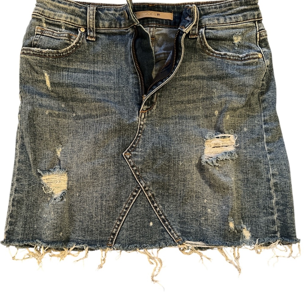 Distressed Denim Skirt